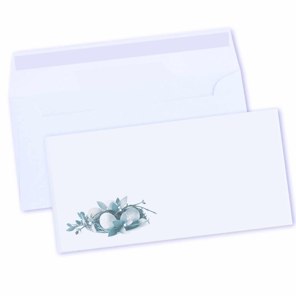 50 Premium Easter Envelopes, Ice Blue, 100 gsm, DL, Windowless