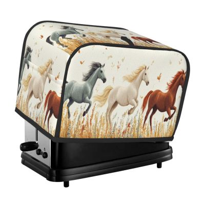 2-Slice Toaster Cover with Pockets, Three-Color Horse Design