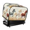 2-Slice Toaster Cover with Pockets, Three-Color Horse Design view 1