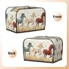 2-Slice Toaster Cover with Pockets, Three-Color Horse Design view 3