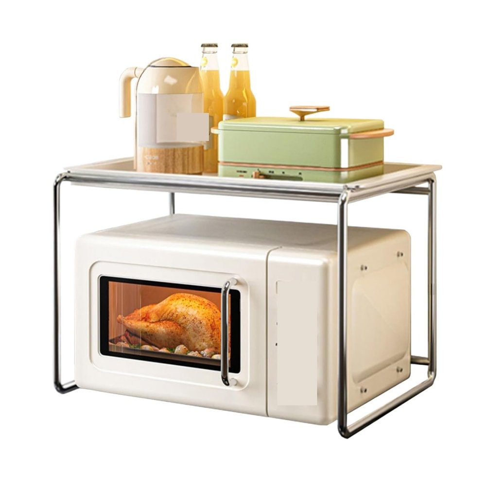 Microwave Oven Rack, Space-Saving Kitchen Countertop Organizer for Microwave and Rice Cooker, 28 x 38 x 34 cm