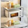 Microwave Oven Rack, Space-Saving Kitchen Countertop Organizer for Microwave and Rice Cooker, 28 x 38 x 34 cm view 3
