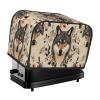 Toaster Cover with Three Floral Wolf Heads, 2-Slice, with Pockets view 1