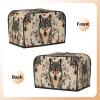 Toaster Cover with Three Floral Wolf Heads, 2-Slice, with Pockets view 3