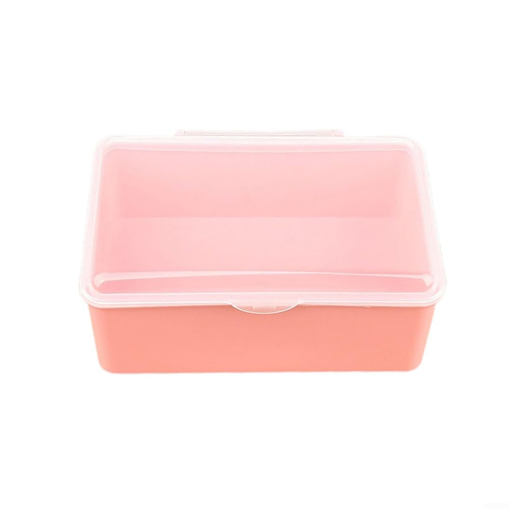 Small Parts Organizer for Pink Plastic Storage Box for Jewelry, Beads, and Craft Materials with Transparent Lid