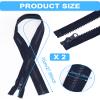 Acual 2-Pack 70 cm Zipper, #5 Separating Zipper for DIY Sewing & Clothing Repair - Dark Blue view 2