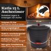 BLACK OAK KATLA 15 L Ash Bucket with Leather Glove, Black, Round with Lid view 2