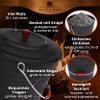 BLACK OAK KATLA 15 L Ash Bucket with Leather Glove, Black, Round with Lid view 3