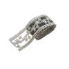 Embroidered Lace Trim, 4 cm Wide, 5 Yards, White and Black view 1