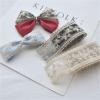 Embroidered Lace Trim, 4 cm Wide, 5 Yards, White and Black view 2