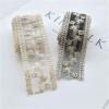 Embroidered Lace Trim, 4 cm Wide, 5 Yards, White and Black view 4