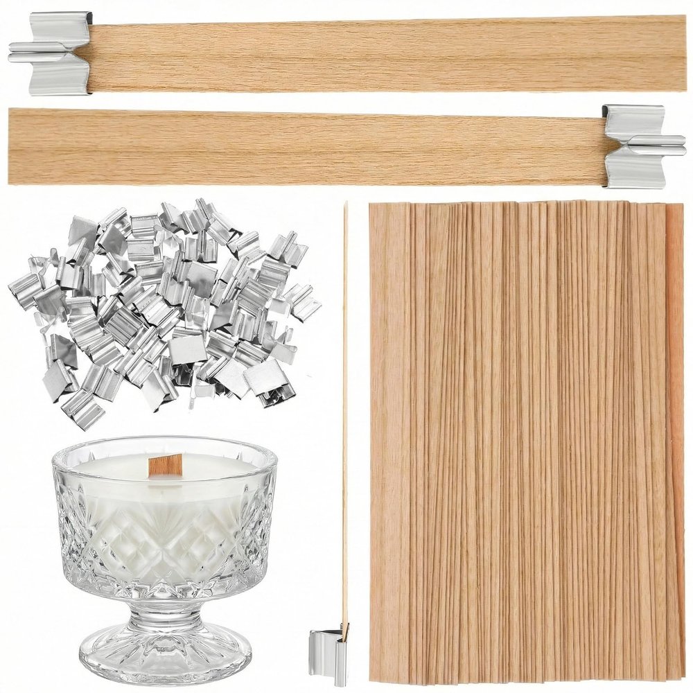 120pcs Wooden Wick Candle Set