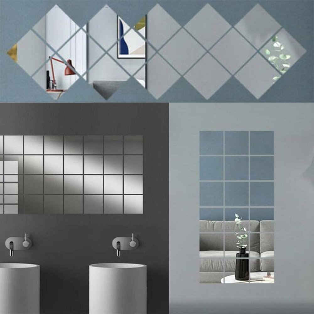 Solaughguy 16-Piece Acrylic Mirror Wall Stickers