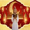 Bovlleetd 3.6 x 2.5 m Eid Mubarak Red and Gold Background view 2
