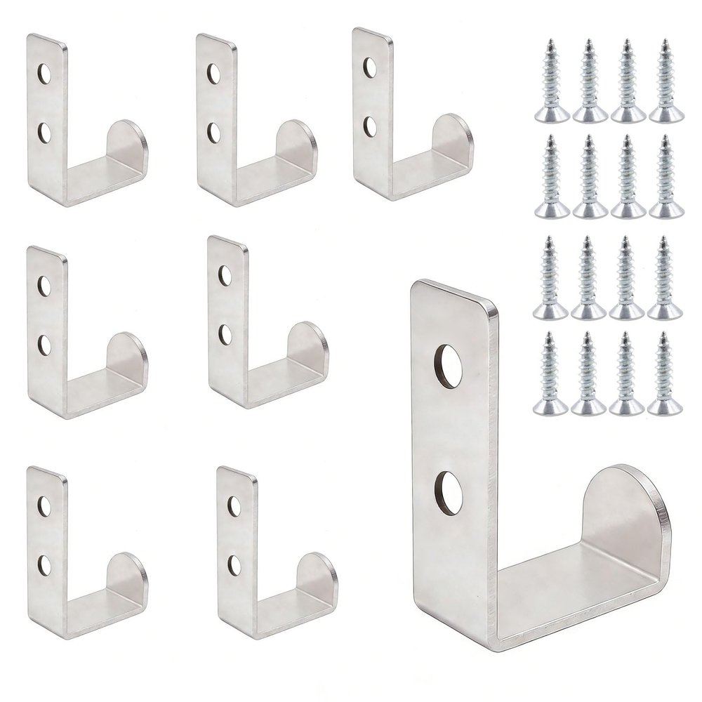 xinxinlovee Coat Hooks, 8-Pack Silver