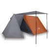 HOMELEN 3-Person Camping Tent, Gray and Orange, Waterproof 185T Polyester, 190 x 200 x 170 cm view 1
