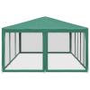 HOMELEN Party Tent Gazebo Outdoor Shelter with 10 Mesh Sidewalls, 6 x 4 m, Green view 2
