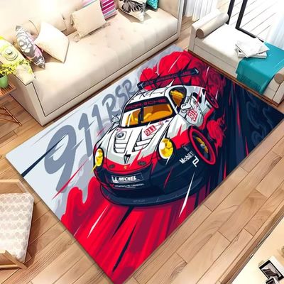 PEIHUODAN Gaming Rug for Boys’ Rooms, 3D Car Racing Design, Soft Non-Slip Flannel, 55.1 x 78.7 in, Color 6