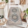 LUMIPAP Modern Runner Rug for Hallway or Kitchen, Washable, Non-Slip, 40 x 150 cm, Light Gray-Blue view 2