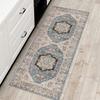 LUMIPAP Modern Runner Rug for Hallway or Kitchen, Washable, Non-Slip, 40 x 150 cm, Light Gray-Blue view 3