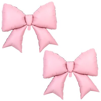 ElevateTech Pink Bow Balloons for Birthdays