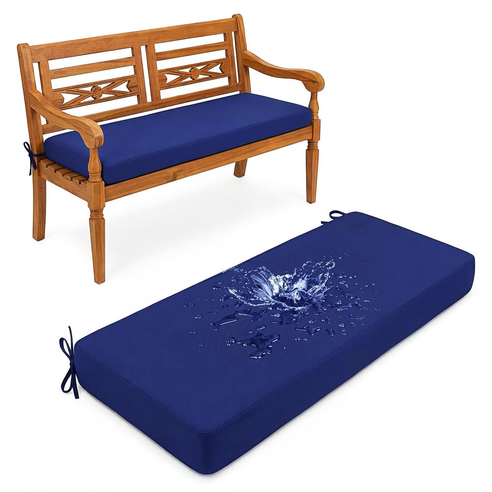 Aocase Outdoor Bench Cushion, 5 cm Thick, Dark Blue, 165 x 40 cm