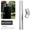 2-Piece 60 mm Stainless Steel Stove Pipe Set, Elbow and Straight Pipe, Silver view 3