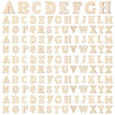LIQWEI 200 Pcs Wooden Letters, 15mm Unfinished Wood Letters