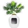 Good Pet Stuff Hidden Cat Litter Box Planter, Round Indoor Design, Charcoal Filter, Base Set, Palm Plant, Classic White view 1