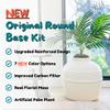 Good Pet Stuff Hidden Cat Litter Box Planter, Round Indoor Design, Charcoal Filter, Base Set, Palm Plant, Classic White view 3