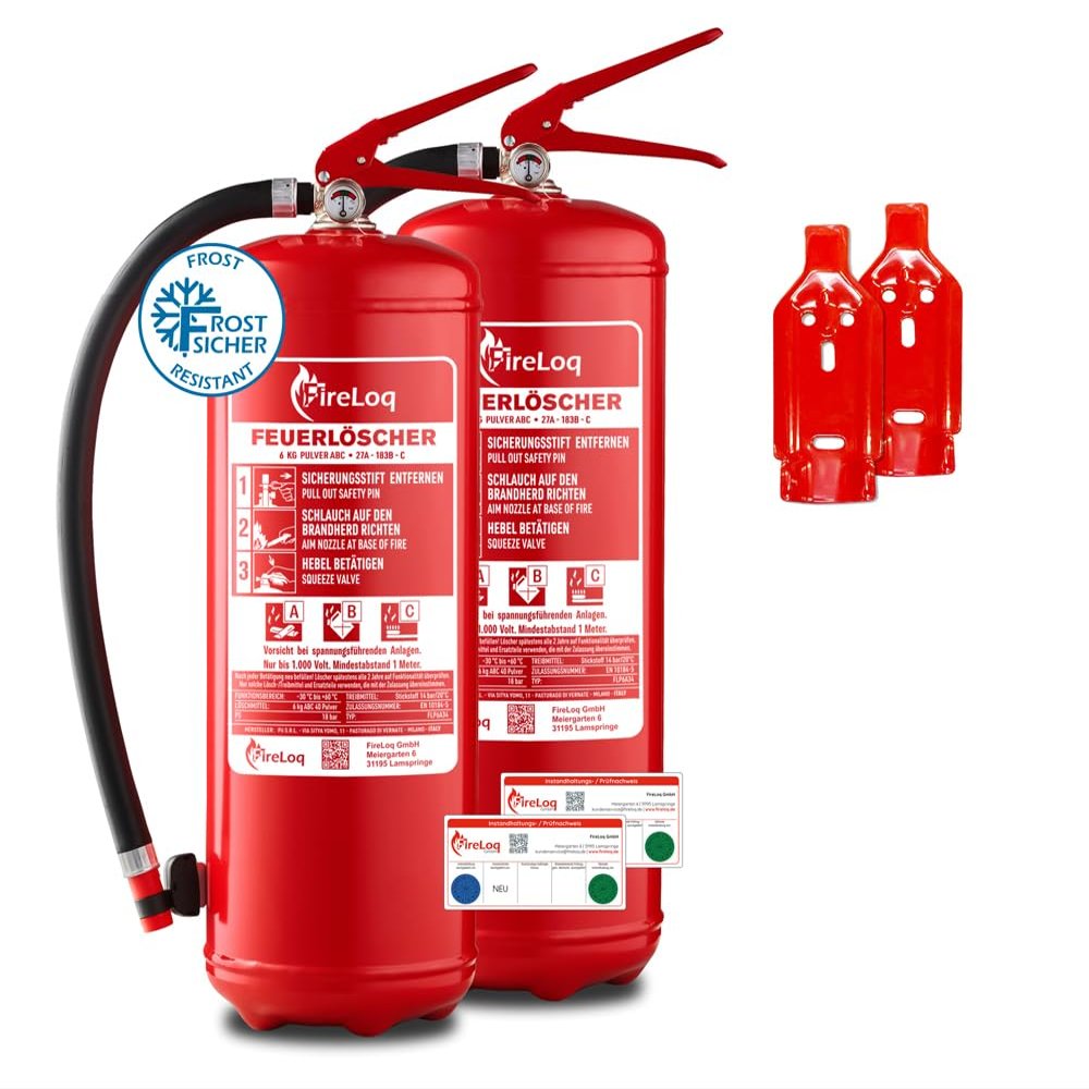 FireLoq 6 kg ABC Powder Fire Extinguisher, 9 LE, Permanent Pressure