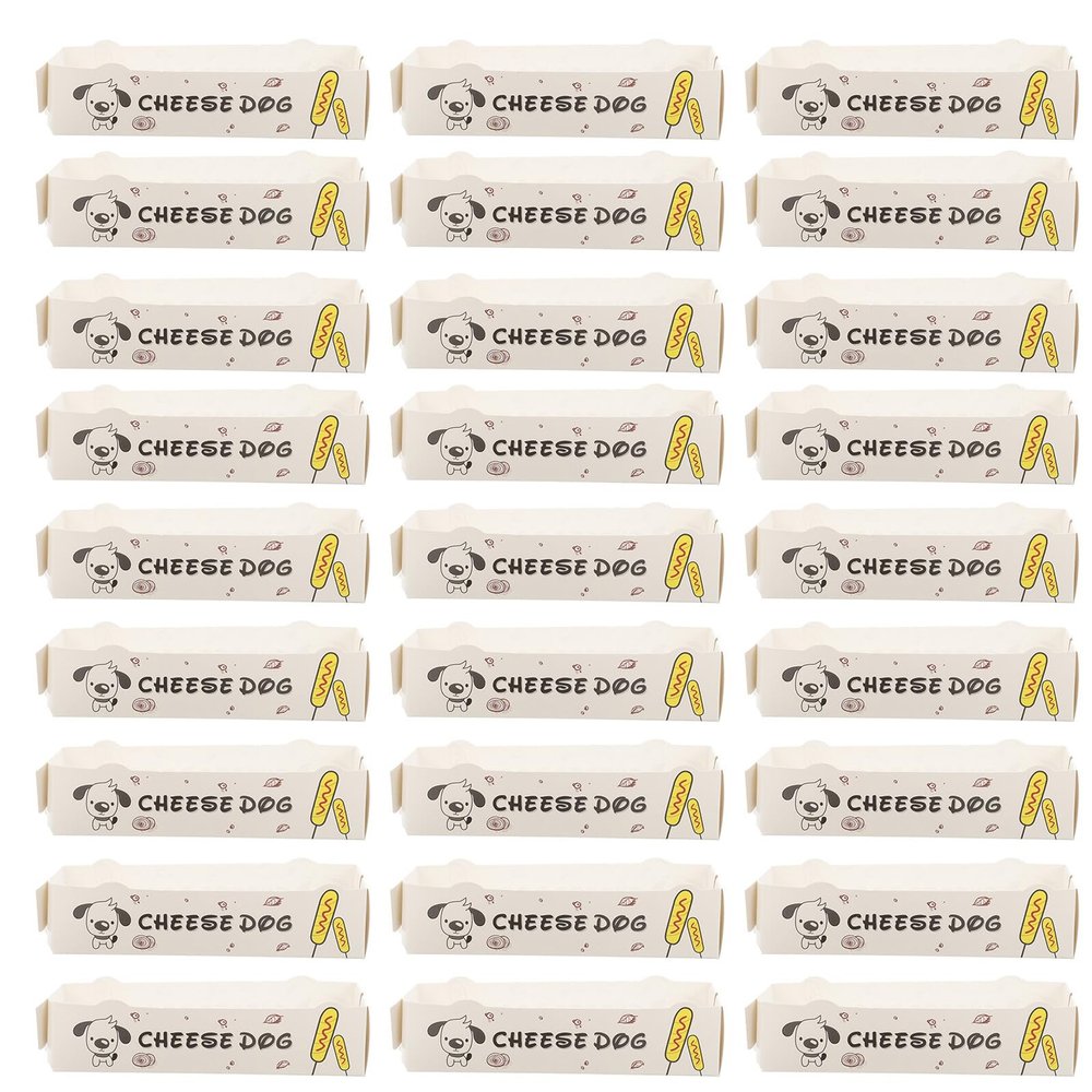 Hot Dog Paper Boxes, 100 Count, with Window