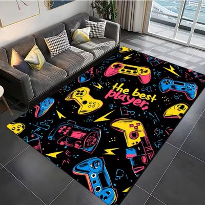 SOJAWA Multi-Controller Gaming Rug, 120 x 180 cm, Colorful "The Best Player" Design