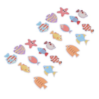 Pongnas Colorful Non-Slip Bathtub Fish Stickers, 2 Sets of 20