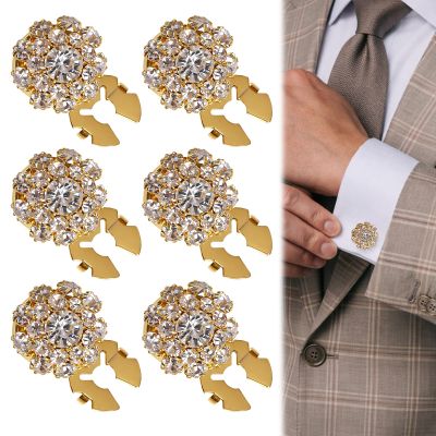 6 Pack Removable Button Covers for Women - Gold