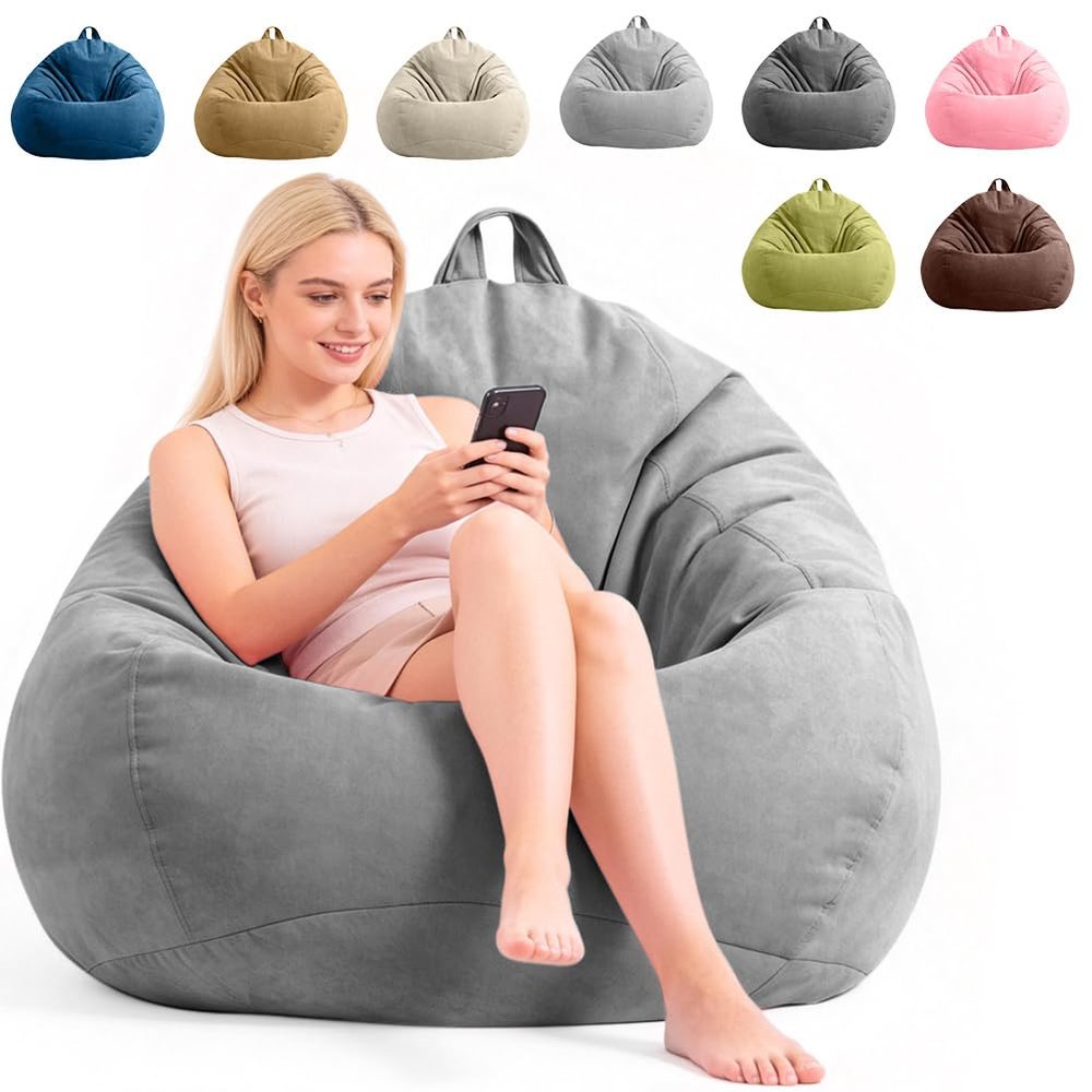 DASIAUTOEM XL Teardrop Bean Bag Cover, Cover Only, No Filling, 100 x 120 cm