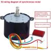 50KTYZ AC Motor, Permanent-Magnet Synchronous Gear Motor, 220 V, Reversible, 6 W, 1 rpm view 2
