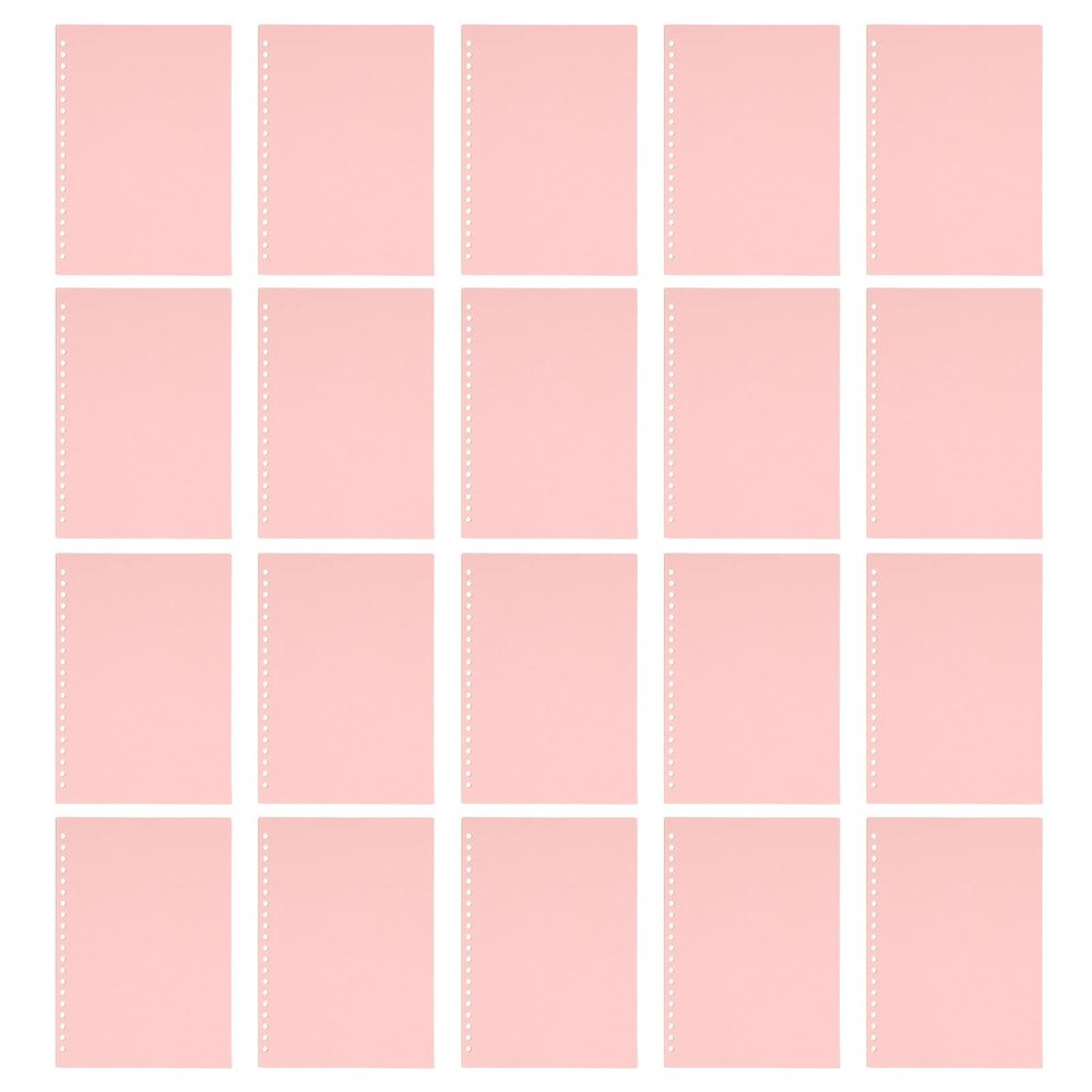 20-Pack A5 Loose-Leaf Binding Covers, 20-Hole, Flexible PP, Pink