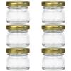 hocz 6-Pack Mini Jam Jars, 30 ml, with Gold TO 43 Lids view 1