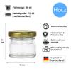 hocz 6-Pack Mini Jam Jars, 30 ml, with Gold TO 43 Lids view 2