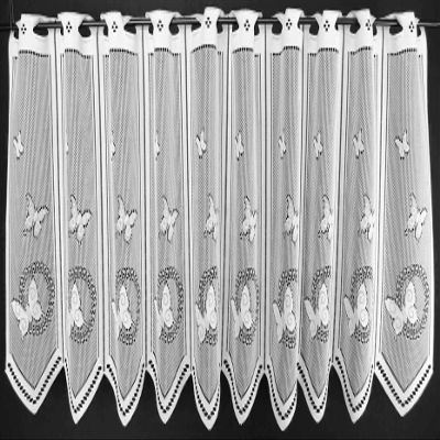 Gardinen Kranzusch Butterfly Cafe Curtain 45 x 168 cm, White, 1-Pack