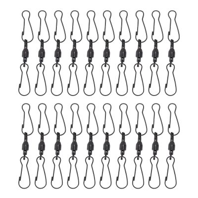Windsock Clips, 20-Pack, 304 Stainless Steel, 70 mm, with Swivel Hooks