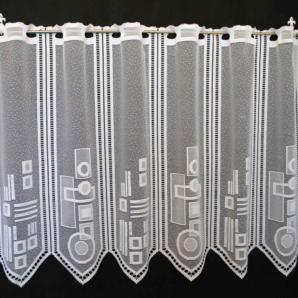 Kranzusch Geometric Short Curtain 60x35 cm White