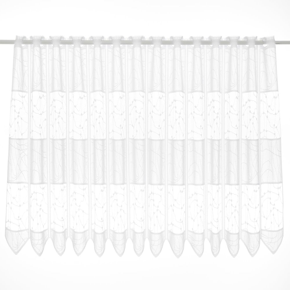 Kranzusch Jacquard Cafe Curtain 60x25 cm White