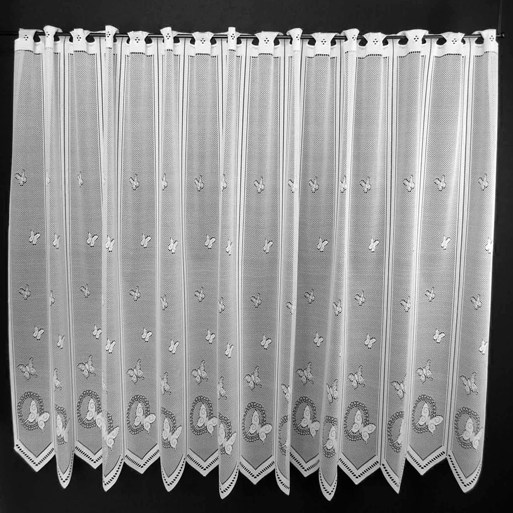 Kranzusch Butterfly Short Curtain 90x24 cm White