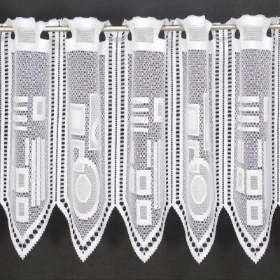 Kranzusch Geometric Short Curtain 30x35 cm White