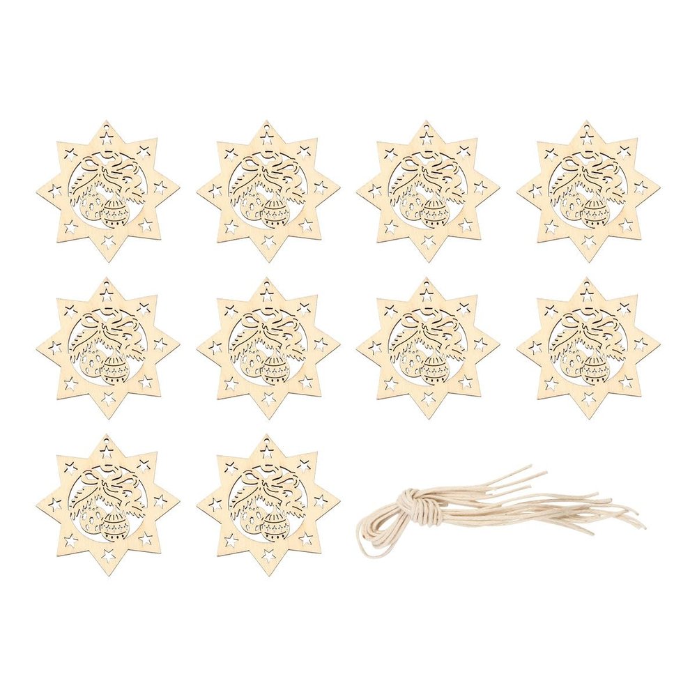 NUOBESTY 20-Piece Wooden Christmas Tree Ornaments