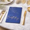 STUWU Premium Happy Birthday Napkins Blue Gold view 2