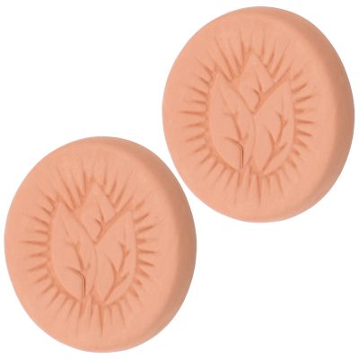 EXAOMBLE 2-Pack Round Terracotta Cigar Humidification Block
