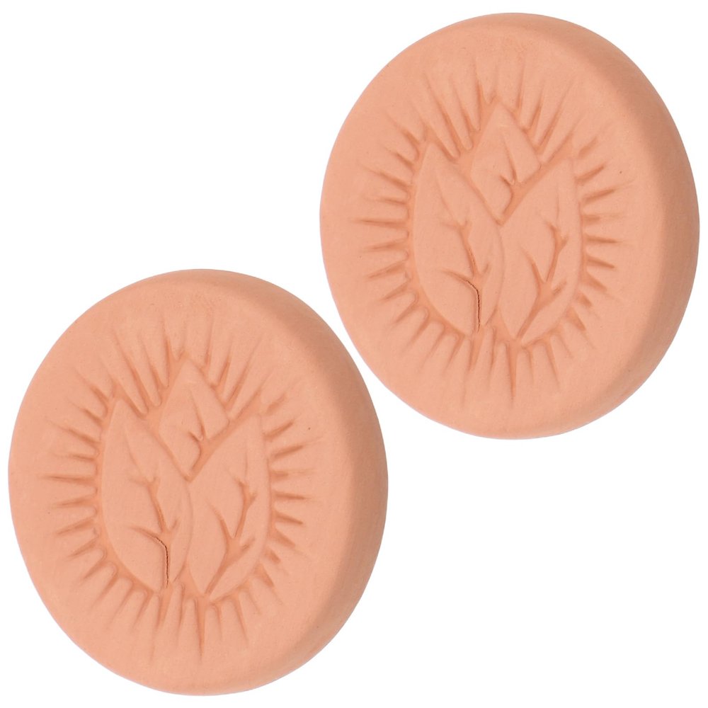 EXAOMBLE 2-Pack Round Terracotta Cigar Humidification Block